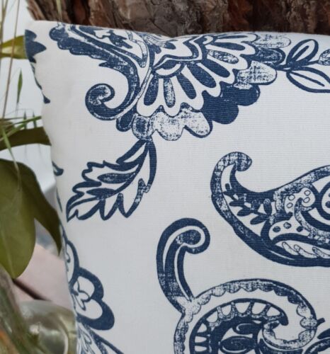 Funda de cojín Ikea Junimagnolia azul floral zarcillo aprox 50x50 cm - Imagen 2 de 3