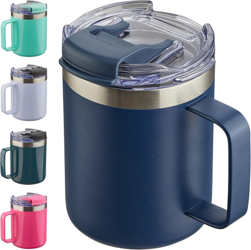 12Oz Insulated Coffee Mug Cup with Handle, Stainless Steel Travel Coffee Mug wit - Picture 10 of 12