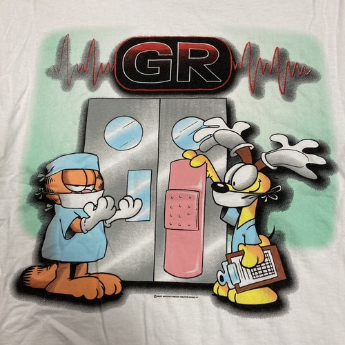 Camiseta Divertida Promocional Garfield & Odie “GR” ER De Colección Años 90 Rara Talla XL - Imagen 4 de 6
