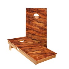 Wavy Wood Cornhole Boards Skips Garage ACA Size Outdoor Portable Set