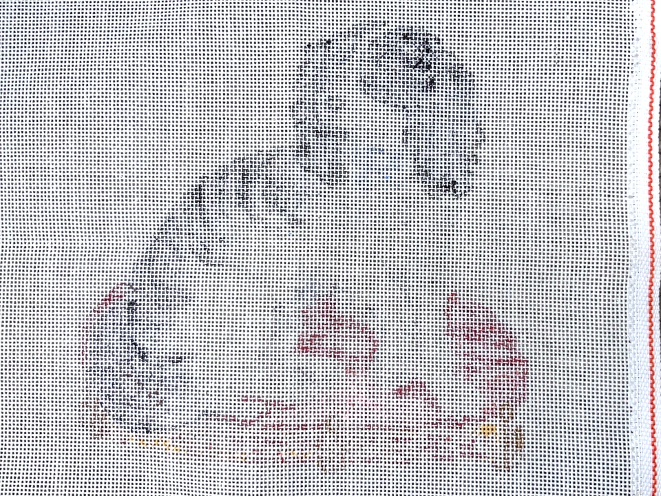 Needlepoint Hand Painted Canvas Cavalier King Charles Spaniel Dog/Pillow Throne - Image 4 of 4