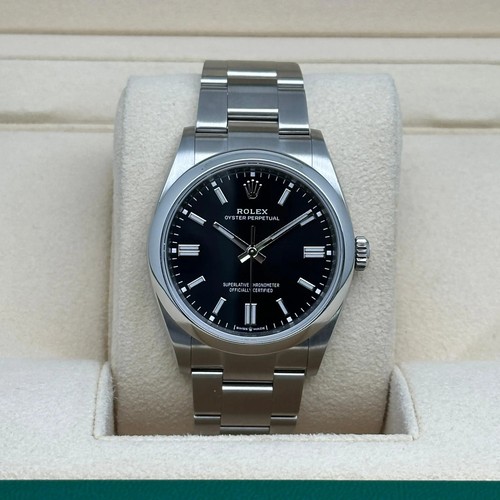 Rolex Oyster Perpetual 36 mm acero esfera negra reloj automático para hombres 126000 - Imagen 4 de 8