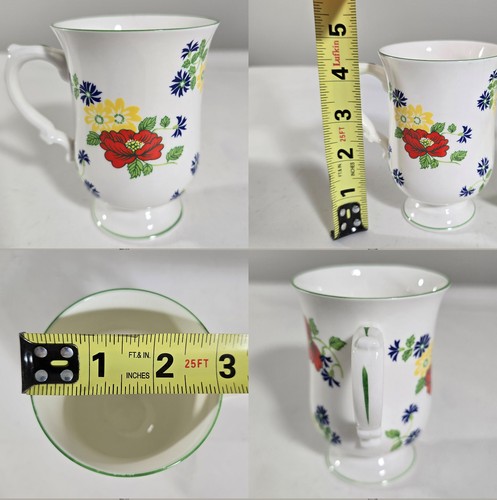 Vintage Crown Staffordshire Garden Becher/Teller Set England Fine Bone English China - Bild 9 von 10