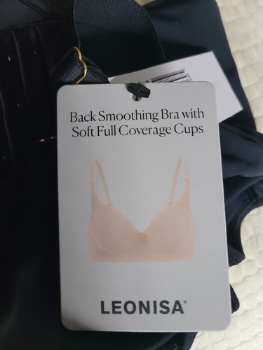 Leonisa Black Smoothing Bra with Soft Full Coverage Cups Sz 36 NWT - Picture 9 of 10