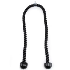 Double Length Tricep Pull Down Rope - 55 Inches Attachment for Cable Machine ...