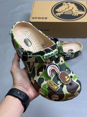 BAPE x Crocs Classic Clog Camo Limited Edition Green, Pink