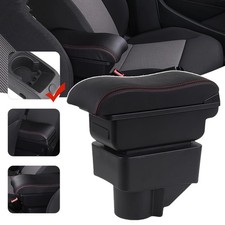 Armlehne Mittelarmlehne Schwarz Leder Für Ford Fiesta MK7 2011-2018 Armauflage