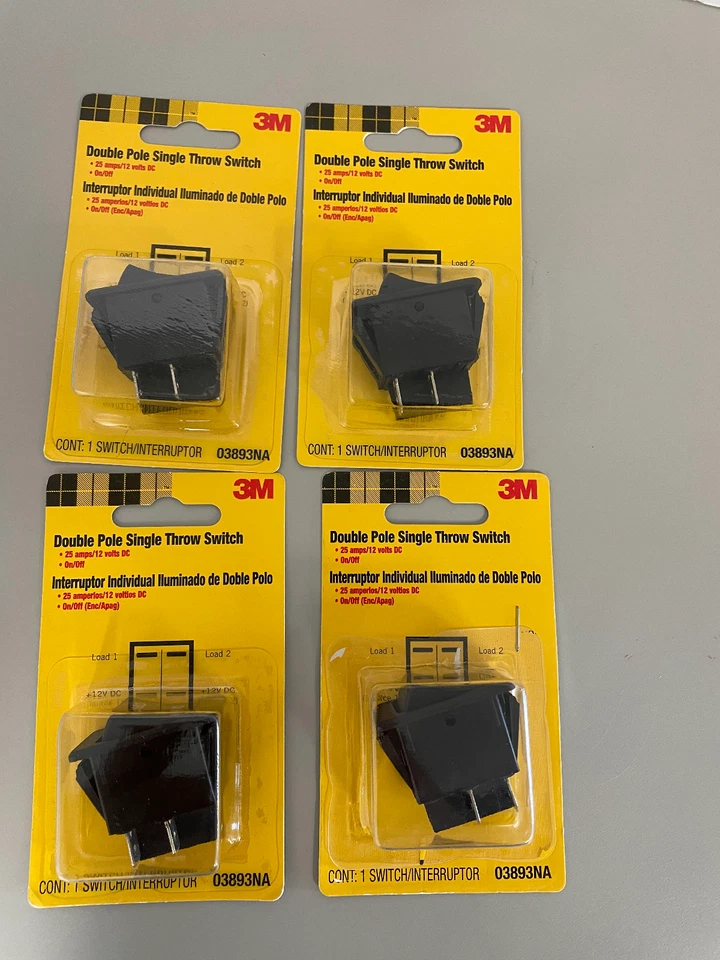 Interruptores o interruptores de tiro único de doble polo encendido/apagado (4 unidades de calidad por 3M) Foto 4 de 4