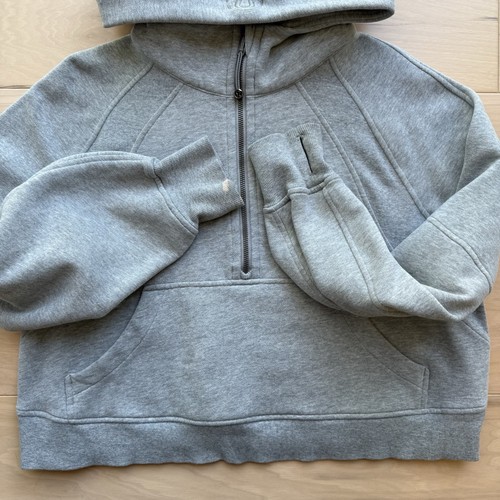 Lululemon Scuba Oversized Half Zip Hoodie Medium Gray Hooded Pullover Yoga - Picture 5 of 9