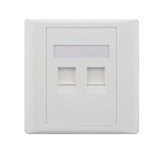 Plate di uscita Cat 6 Wall RJ-45 Socket Ethernet Network con doppie porte - Afbeelding 2 van 3