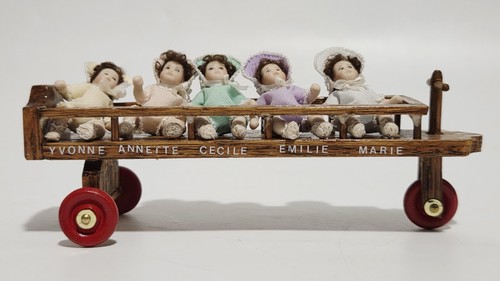 Dionne Quintuplet Miniature Display Set Baby Dolls in Tricycle Crib Vintage OOAK - Imagen 10 de 22