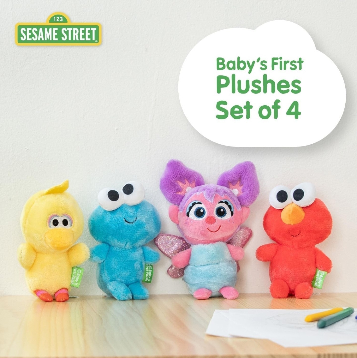 Sesame Street Elmo, Cookie Monster, Abby Cadabby & Big Bird Plush Toys