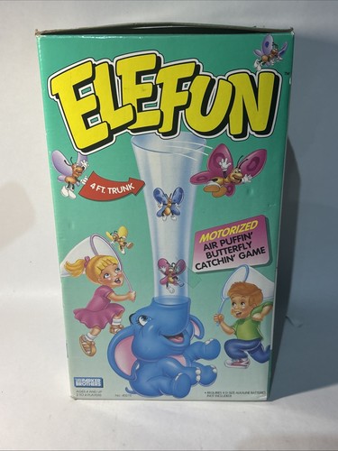 New Open Box 1993 Parker Brothers Elefun Game Butterfly Catching Elephant - Picture 4 of 8
