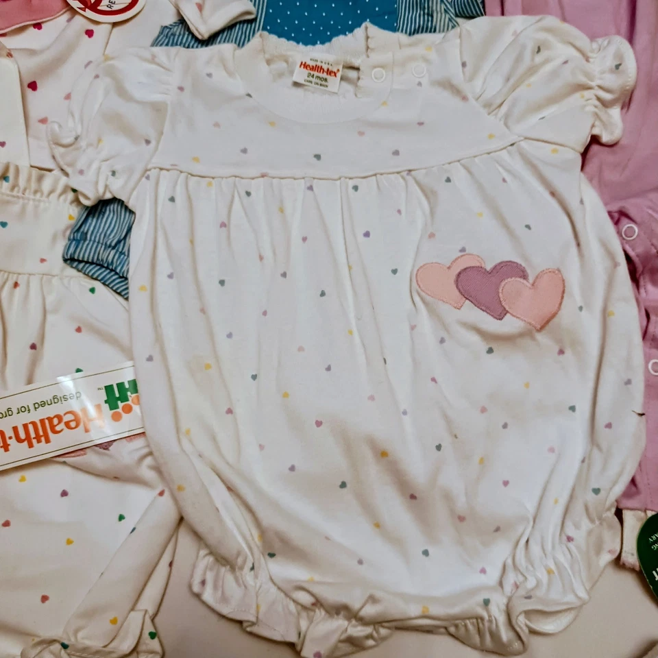 Винтажный Лот одежды для девочек 1980-х Healthtex/Carters/Tiny Tots пастель неношеная новая с ценниками  - Изображение 2 из 4