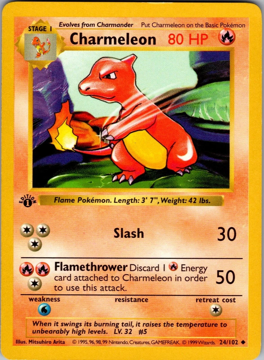 Charmeleon Pokémon TCG Shadowless Individual Collectible Card Game
