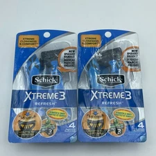 SCHICK Xtreme 3 Refresh Mens Disposable Razors Flexible Blades Aloe Lot of 2 NEW