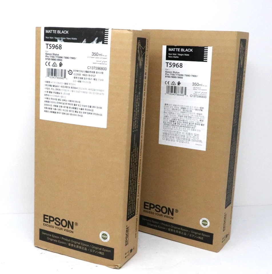 Genuine EPSON T5968 Matte Black Ink 350ml Stylus PRO 7890/7900/9890/9900 (2023) - Image 3 of 4