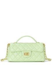 Tiffany & Fred Paris Top-Handle Quilted Sheepskin Leather Women's Green