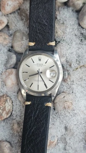 Vintage Rolex Oyster Perpetual 1500 Silver Dial Men's Automatic Watch 1970