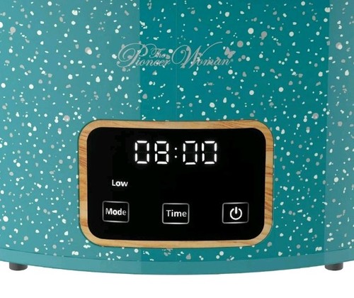 Pioneer Woman TEAL SPECKLE ~ 6 Qt ~ Digital Slow Cooker ~ Crock Pot Locking Lid - Picture 4 of 7