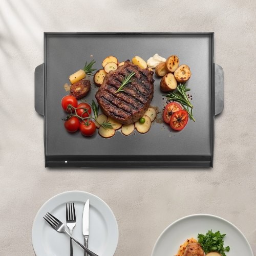 VEVOR Carbon Steel Griddle, 22x16 inch Universal Flat Top Rectangular Plate, Gas