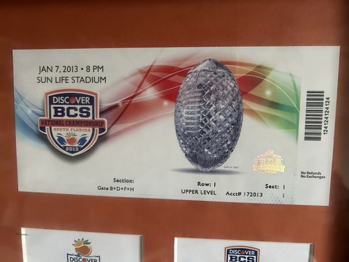 Orange bowl 2013 & 2013 BCS National Championship Game Replica Ticket Frame - Picture 2 of 6