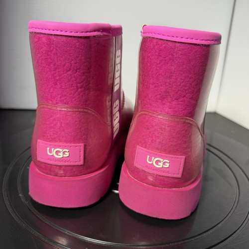 UGG CLASSIC CLEAR MINI ROCK ROSE PINK WATERPROOF ANKLE BOOT SIZE 5 WOMEN - Picture 4 of 10