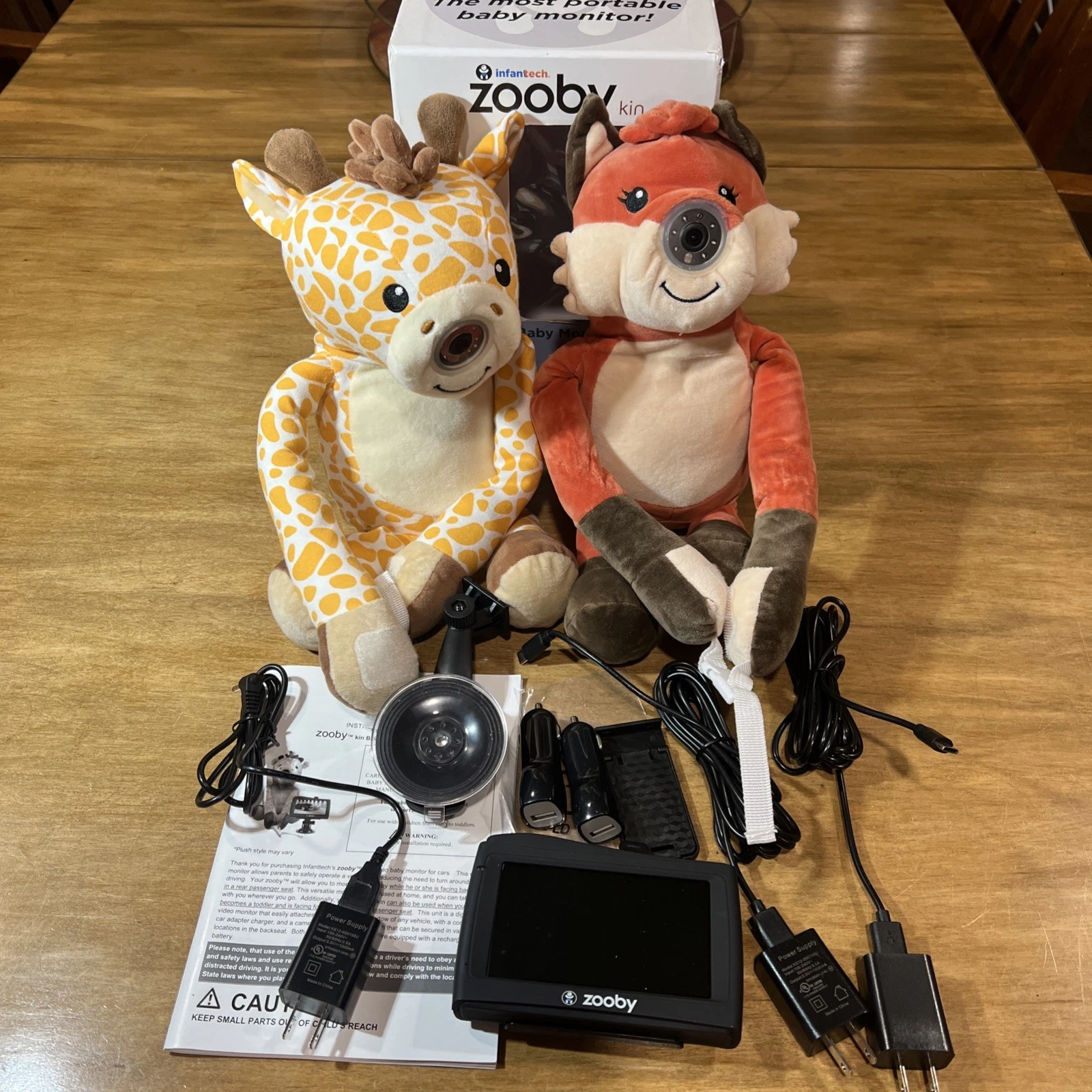 InfantTech Zooby Baby Monitor Home Car Camera Video Monitor Giraffe Fox