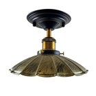 Ceiling Light Brushed Brass Metal Umbrella Shade 14cm Plate E27 Modern Loft
