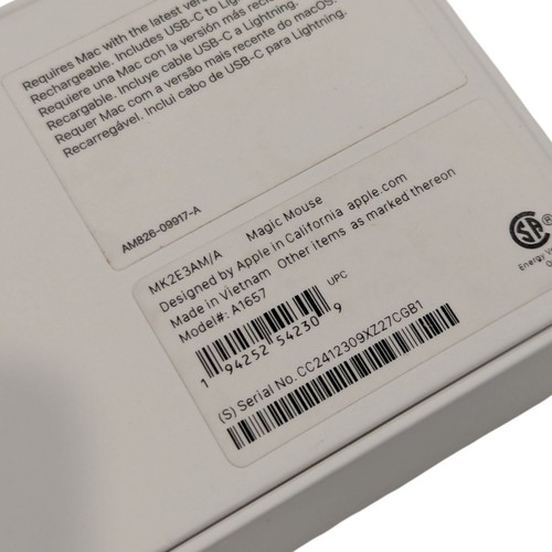 Apple Magic Mouse Wireless USB-C with Multi-Touch Surface White A1657 MK2E3AM/A - Picture 9 of 10