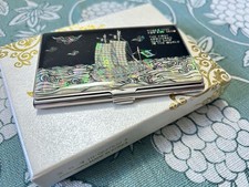 Mother of Pearl Inlaid Business Card Holder From South Korea with Box and Tag