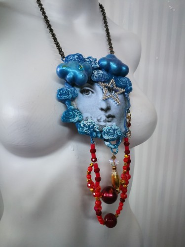 Necklace Woman Jewelry Luxury Charm Cloud Face Vintage Muse Golden Age Jewellery - Picture 10 of 24