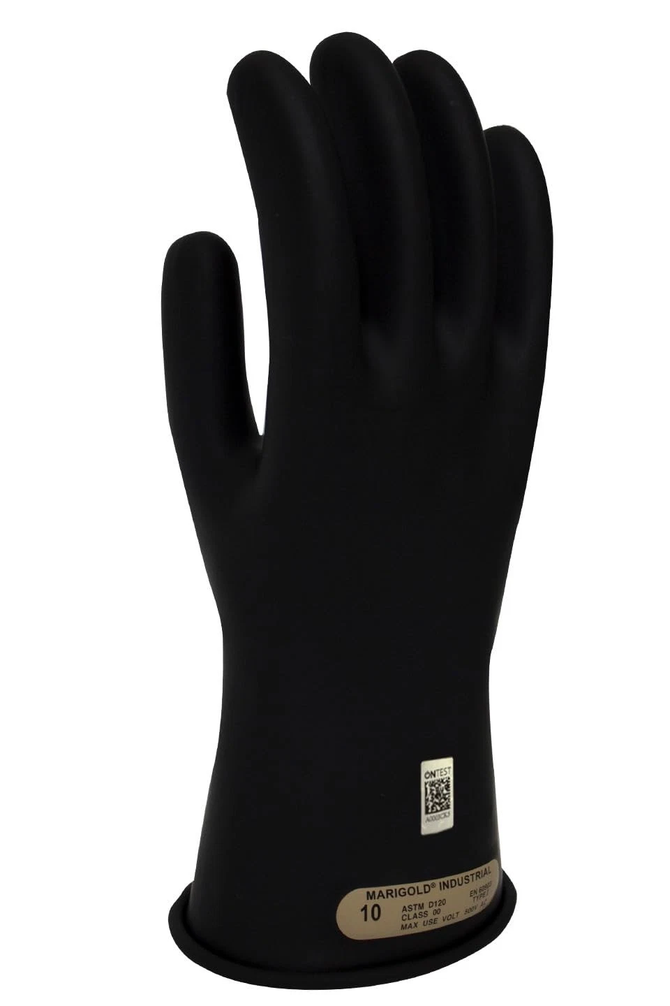 Electrical Insulating Gloves 11" Class 00 Black Rubber 500V AC / 750V DC