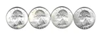 USA WASHINGTON QUARTERS 4 COINS  90% SILVER UNCIRCULATED 1940 1959 1964-2