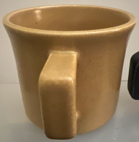 Tazzine da caffè vintage MCM RUNFER GOVANCROFT Scozia gres oro e verde acqua scuro - Foto 12 di 17