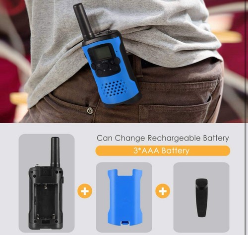 Dzieci Walkie Talkie Radios zasięg 3 mil, wbudowane światło błyskowe, zasilane bateryjnie - Zdjęcie 4 z 7