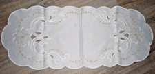 Tischläufer  oval  creme Tischdekoration 95 x  39 cm.