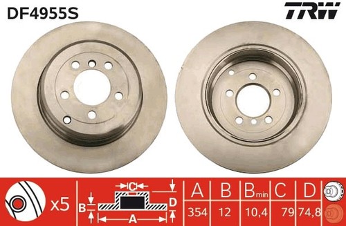 2x BRAKE DISC DF4955S FOR LAND ROVER RANGE/III 368DT 3.6L 448PNM62 B44 4.4L 6cyl - Picture 2 of 16