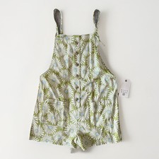 Billabong Shorts Wave Watch Jr Romper Flowers Green Blue Size M Girls NWT