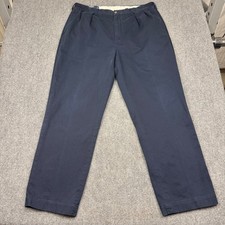 Polo Ralph Lauren Andrew Pant Mens 38x32 36x32 Navy Blue Pleated Chino Cotton