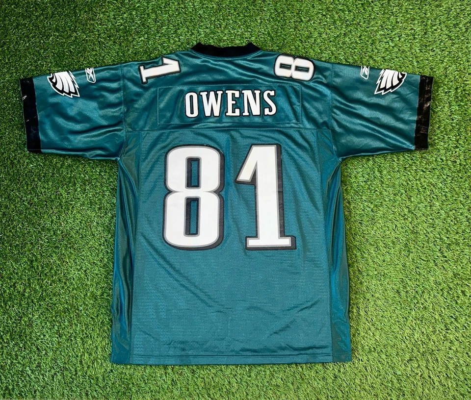 Camiseta verde Philadelphia Eagles Terrell Owens #81 Reebok NFL para hombre talla grande Foto 2 de 4