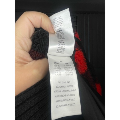 MOTHER The Funnel Neck Ribbed Checked Teddy Jacket Size L  - Picture 3 of 6