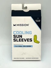 Mission Hi Vis Yellow Cooling Sun Sleeves – Unisex One Size Fits Most, UV Protec