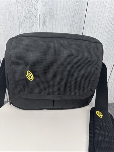 TIMBUK2 Small Mini Messenger Commute Crossbody Bag Black & Green Interior READ - Picture 2 of 20