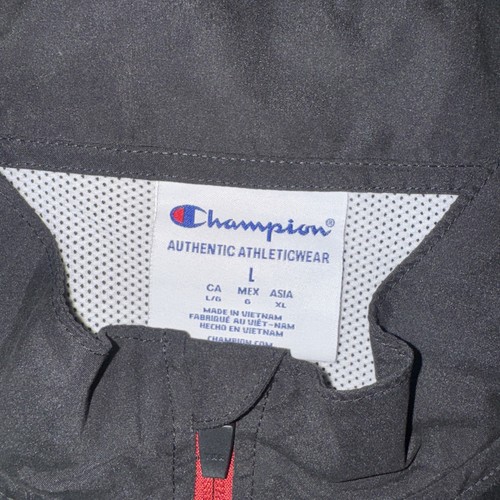 Washington State Cougars Large Full Zip Jacket Black Windbreaker Champion L - Picture 3 of 7