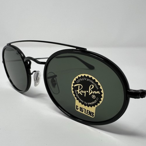 Ray Ban Oval Double Bridge RB3847-N 9120/31 With Case New Never Worn - Picture 3 of 8