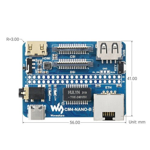 Dual Gigabit 5G 4G Ethernet Base Board for Raspberry Pi Compute Module CM4 - Afbeelding 7 van 9