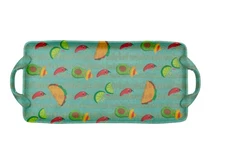 Boston International Decorative Melamine Serving Tray – 16"x7", Happy Taco