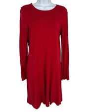 Michael Kors Womens Red Long Sleeve Knit Tunic Dress Size S