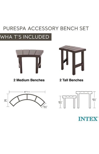 Intex 28515E 2 Medium PureSpa Accessories Benches, Compatible w/ 4 Person Spas - Picture 4 of 5
